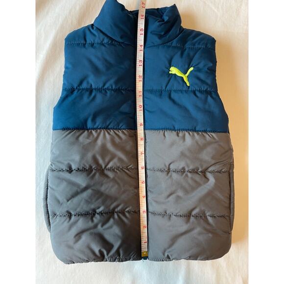 PUMA PUFFER VEST Toddler Size XXS 3-4 Grey‎ and Blue/Green - Picture 7 of 10